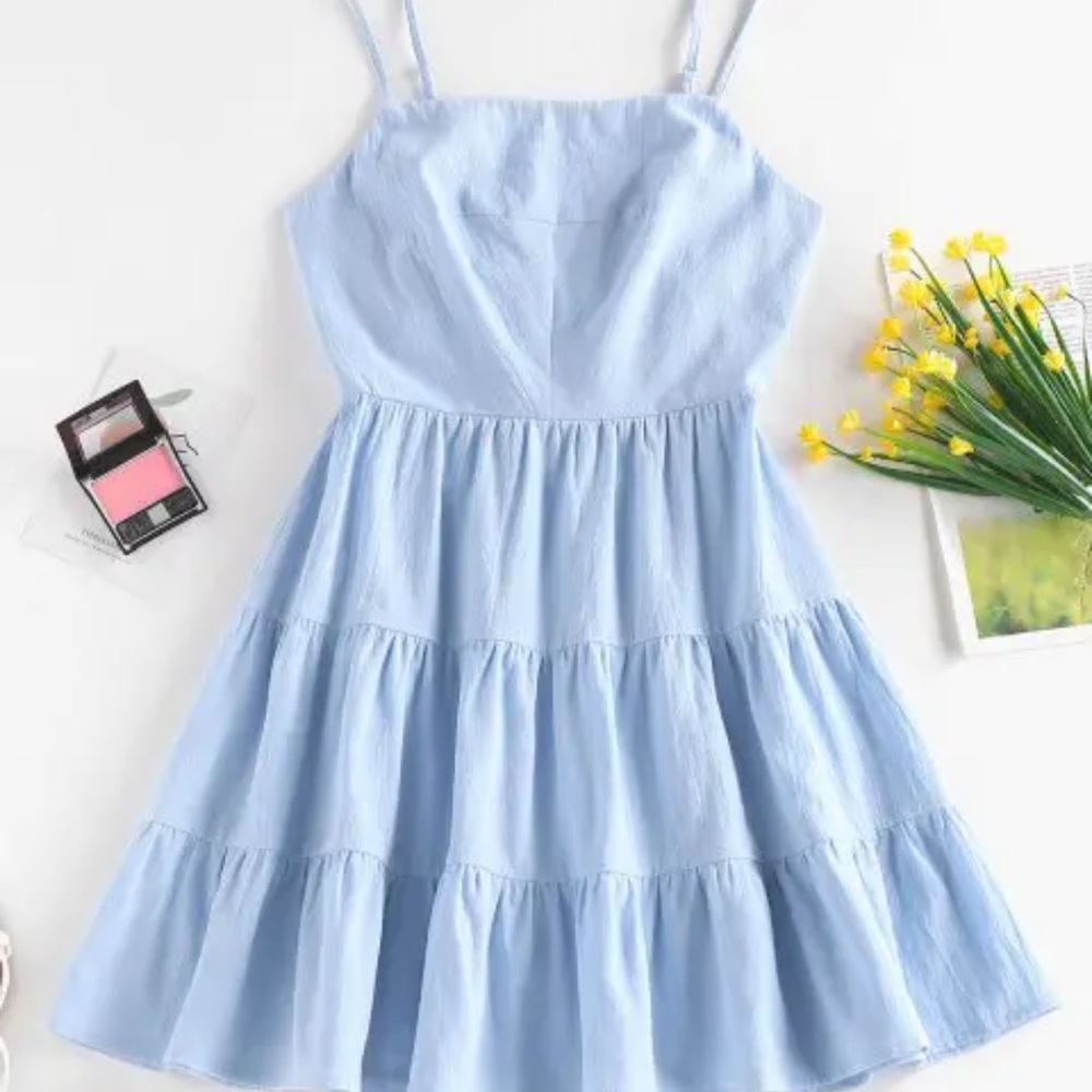 ZAFUL Tiered Cutout Tied Cami Dress